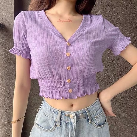 Airy ボタンダウン Top