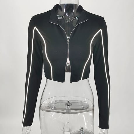 Reflective Double Zipper Top