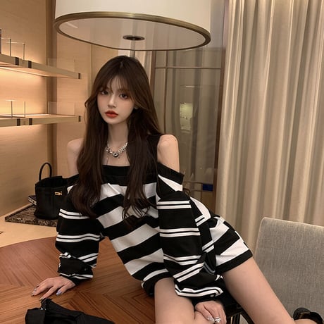 Black & White Stripe Knit Sweater