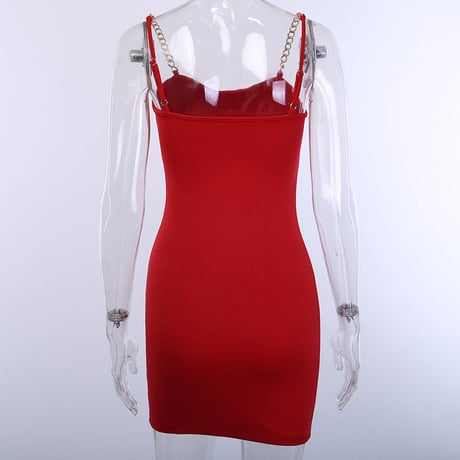 3色 Chain Strap Dress