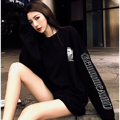 UNISEX Side Print Long Top スエット男女兼用