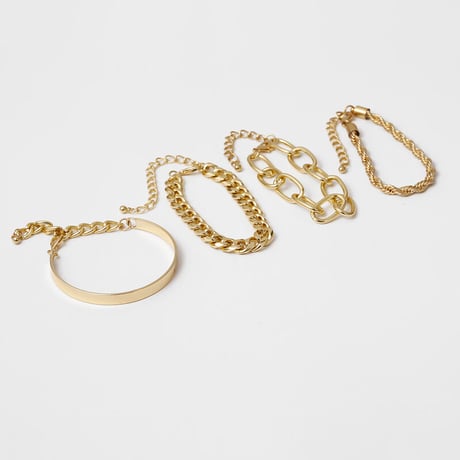 4連 GOLD & SILVER ブレスレット Set