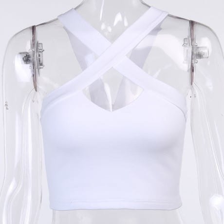 2色 Cross Neck Top