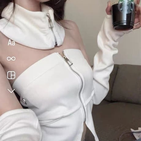 2色 Stylish Top Black White