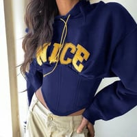 コルセット風  パーカー Hoodie