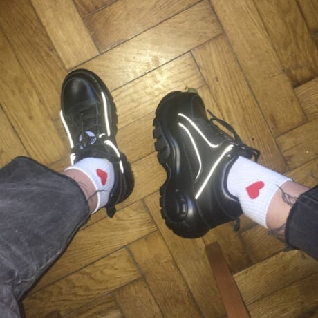 Black Reflective プラットフォームシューズ