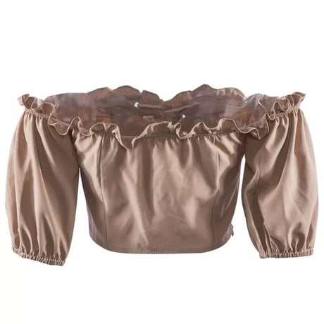2色 Lace Up オフショルダーTop