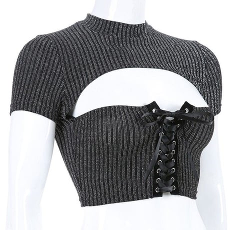 Cut Out ラメニット Top