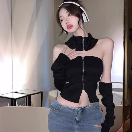 2色 Stylish Top Black White