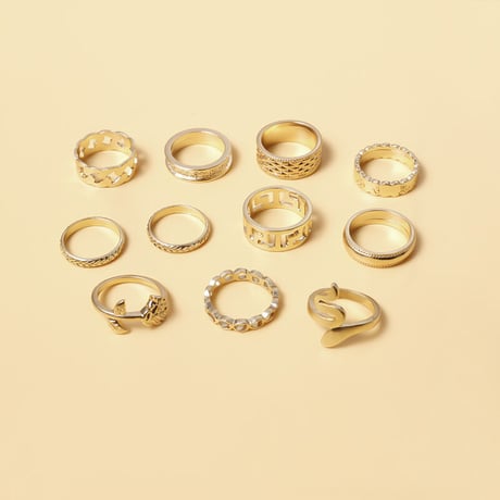 11ピース Gold リングセット