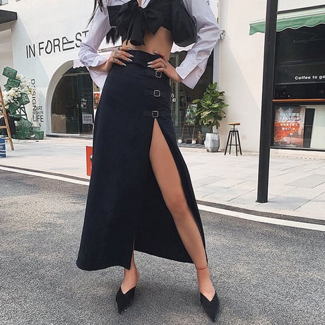 Sexy side Slit ロングスカート