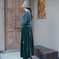 tabrik ベルベットスカート＜GREEN> ※2月末お届け
