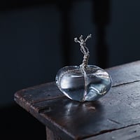 新品未使用♡黒川登紀子 縁カラー ガラスプレート大 2枚セット 黒川登紀子 ガラス プレート 18cm グレー | Hosizukiyo