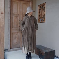 tabrik　リネンギャザーローブ　＜濃泥＞ ※2月末お届け