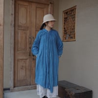 tabrik　リネンギャザーローブ　＜徳島藍　浅葱＞