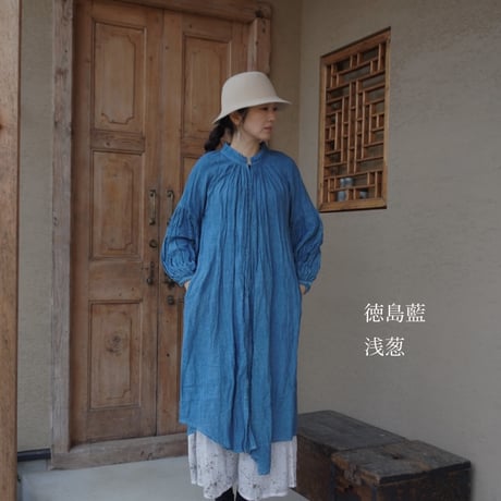tabrik　リネンギャザーローブ　＜濃泥＞ ※2月末お届け