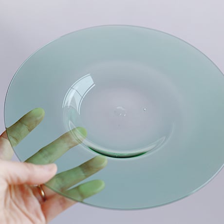黒川登紀子　プレート　20cm クリアグリーン
