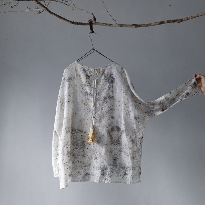 tabrik リネンタッセルドレス ログウッド染め Tabrik linen tassel dress (logewood) | nii-B |
