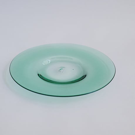 黒川登紀子　プレート　20cm クリアグリーン