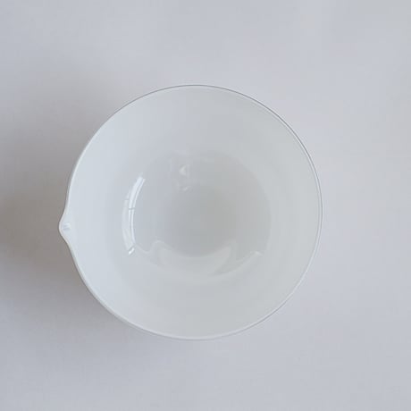 黒川登紀子　抹茶ボウル大　白