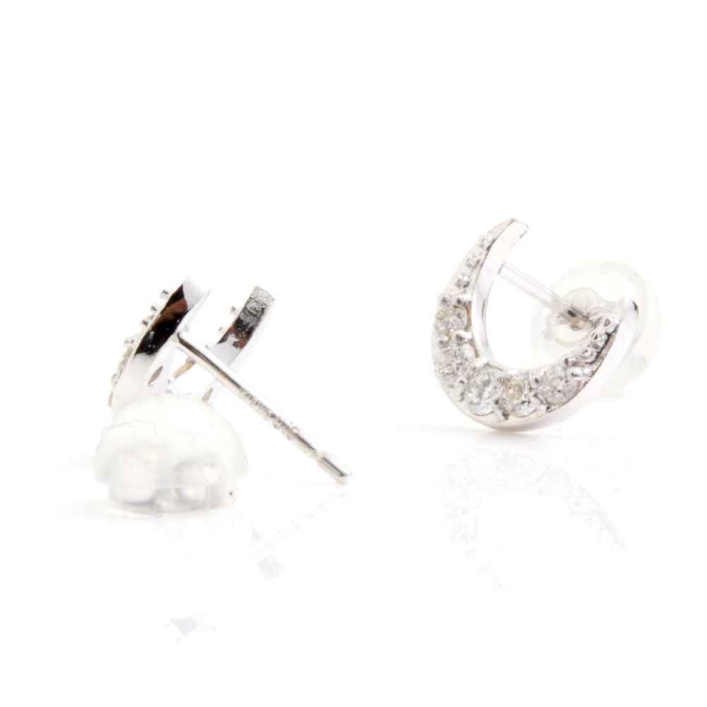 月ダイヤモンド ピアス k18WG | Littluz online store