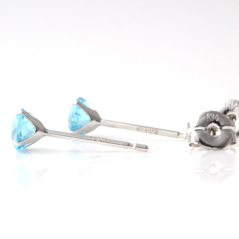 K14WG ブルートパーズ ピアス ブルートパーズピアス k14WG | Littluz online store