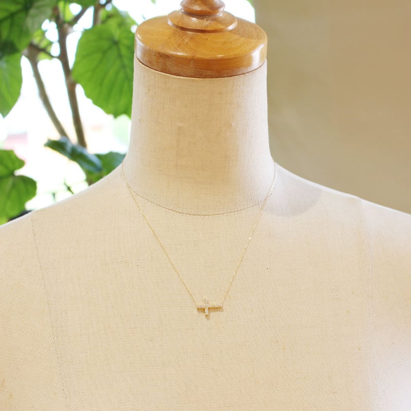 0.2ctダイヤモンド横向きクロスペンダント | Littluz online store 0.2ctダイヤモンド横向きクロスペンダント | Littluz online store