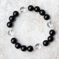 オニキス.水晶<Mサイズ天然石ブレスレット>