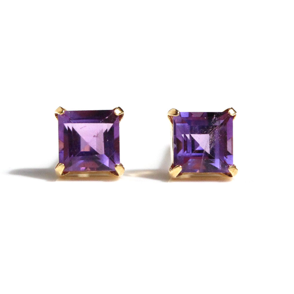 バゲットカットのアメジストピアス k18 | Littluz online store