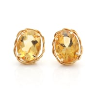 シトリンピアス　 k18