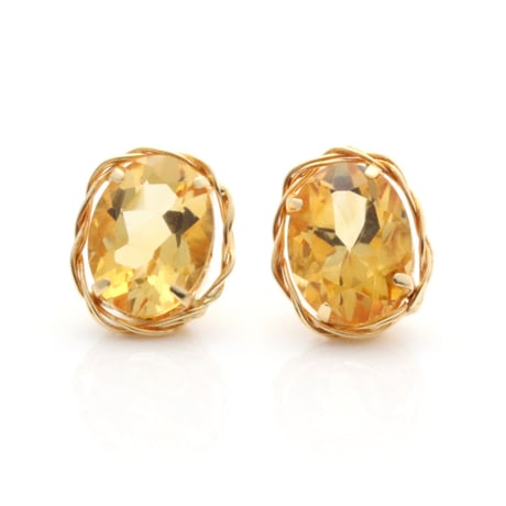 シトリンピアス　 k18