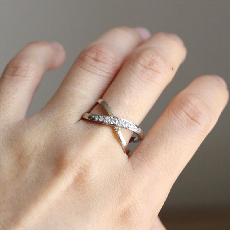 ダイヤモンドクロスリング Ptダイヤモンド クロスリング【Littluzオリジナル】 | Littluz online