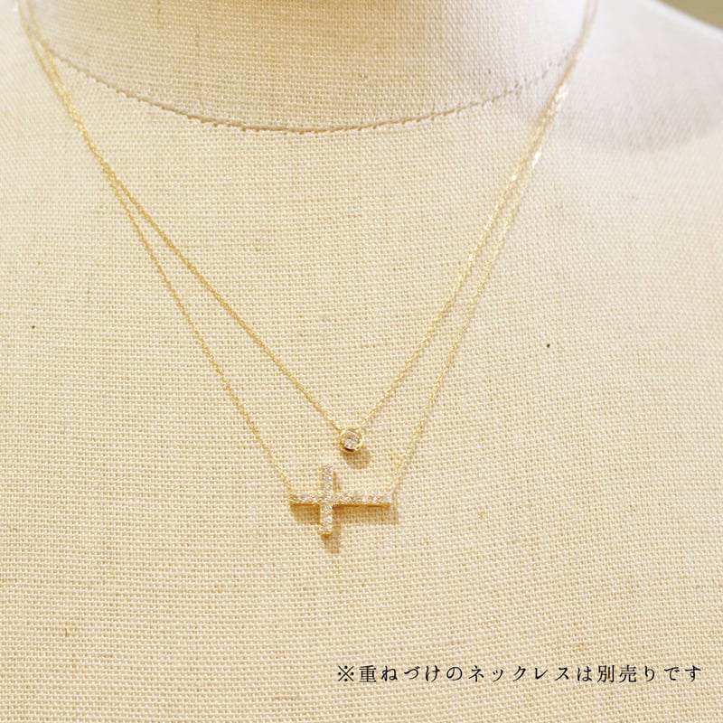 0.2ctダイヤモンド横向きクロスペンダント | Littluz online store 0.2ctダイヤモンド横向きクロスペンダント | Littluz online store