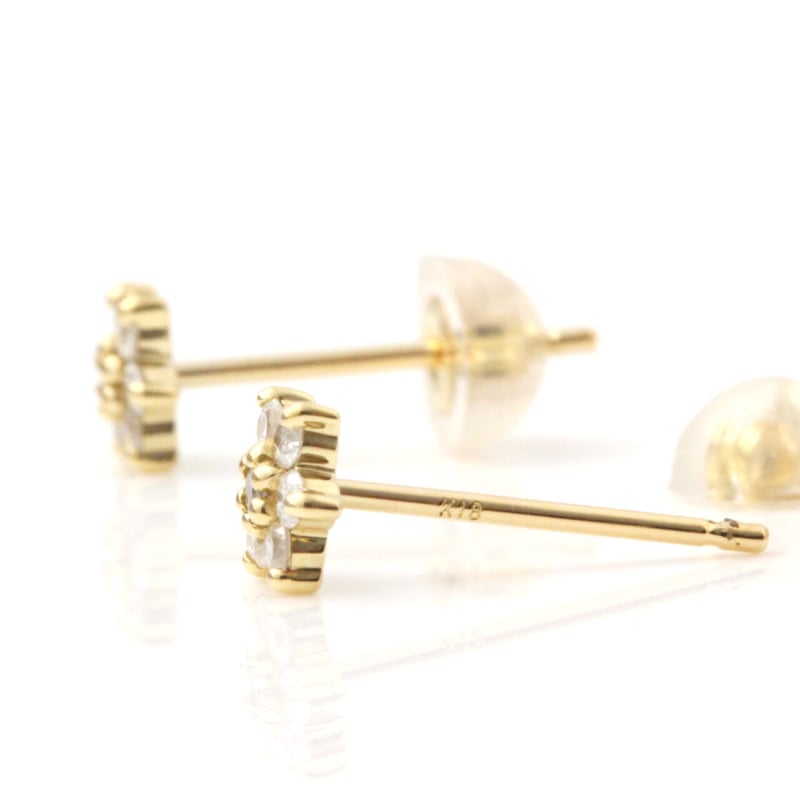 ダイヤモンドフラワーピアス k18 | Littluz online store