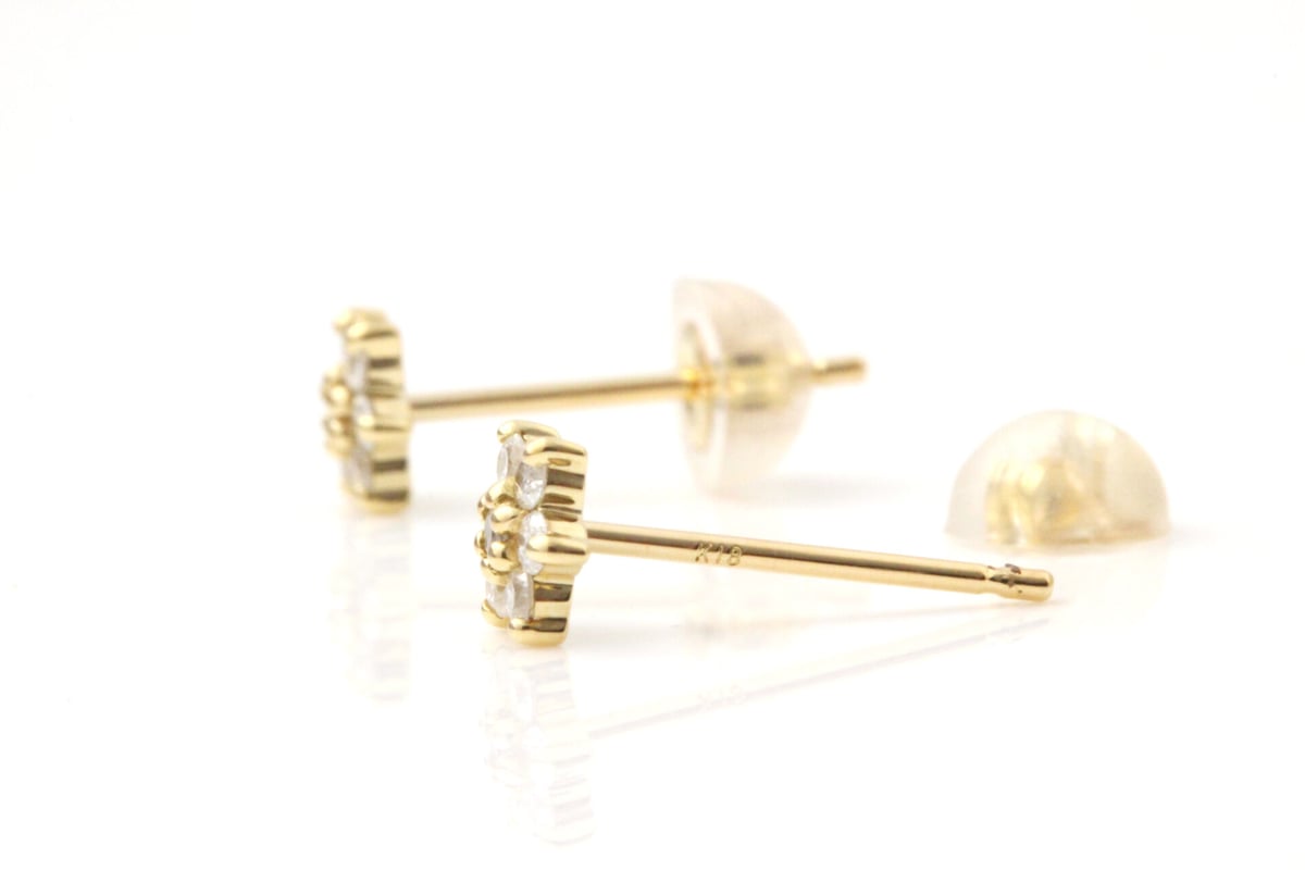 ダイヤモンドフラワーピアス k18 | Littluz online store