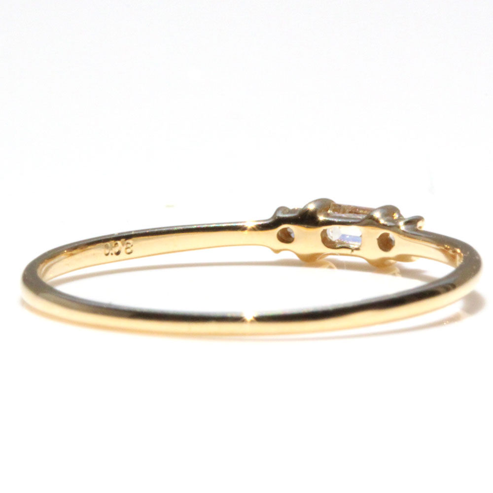 15号✨美品❣️D0.50CT✨k18YG2種カットバケットダイヤリング バゲットカットのダイヤモンドリング(11号)k18 | Littluz online