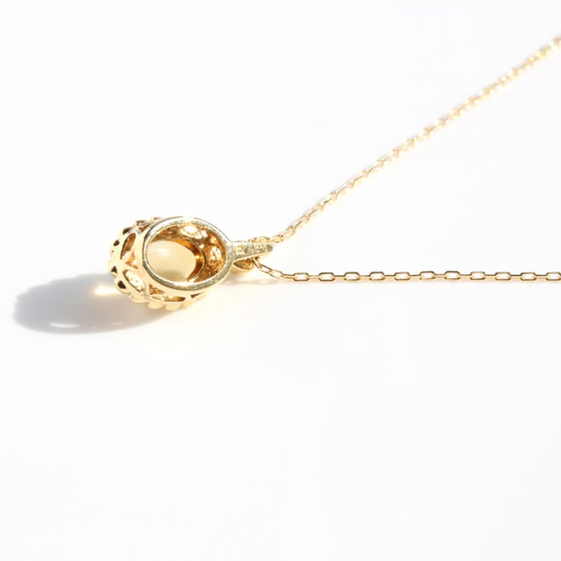 カボションカットのシトリンミルうちネックレスk18 | Littluz online store