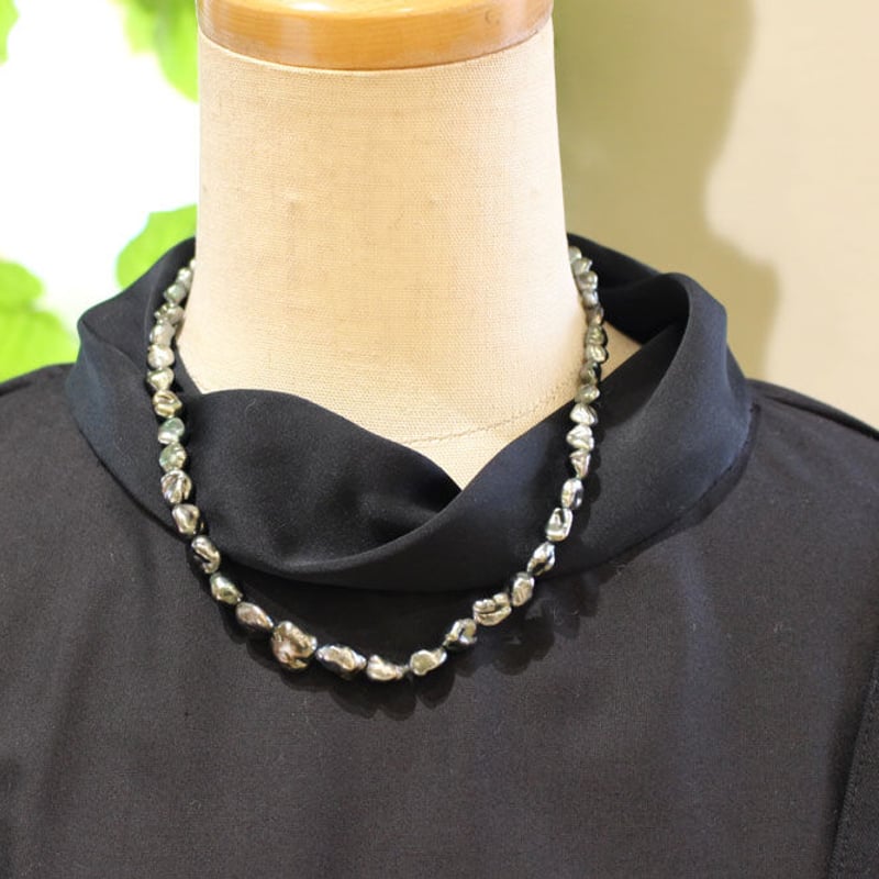 タヒチバロック大粒ブラックネックレス、ワンタッチ差し込み金具、専門店より出品です タヒチバロック大粒ブラックネックレス、ワンタッチ差し込み金具