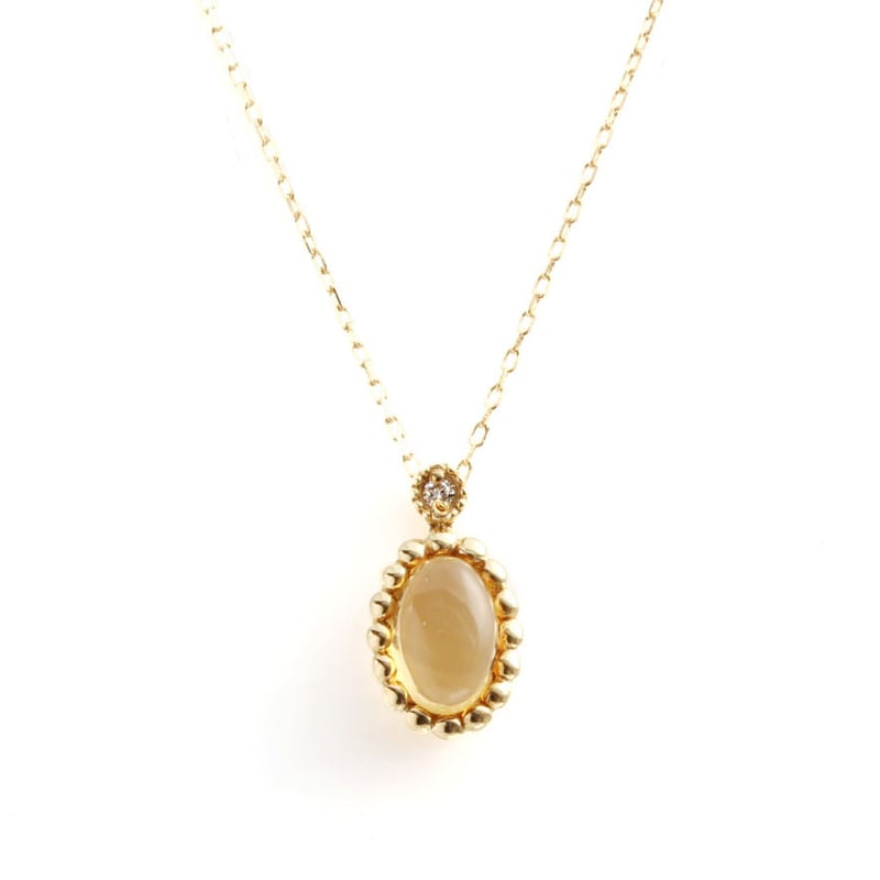 カボションカットのシトリンミルうちネックレスk18 | Littluz online store