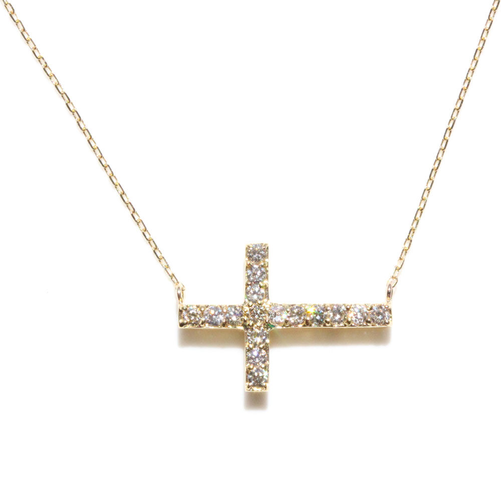 0.2ctダイヤモンド横向きクロスペンダント | Littluz online store 0.2ctダイヤモンド横向きクロスペンダント | Littluz online store