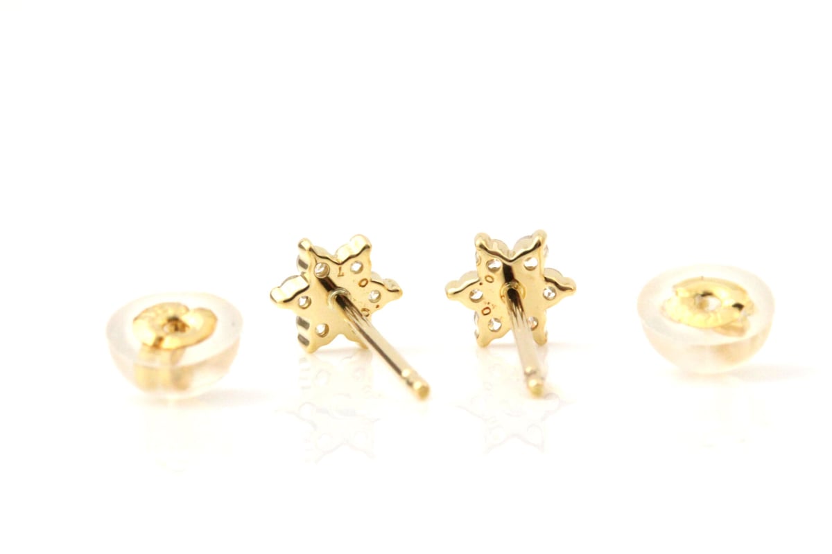 ダイヤモンドフラワーピアス k18 | Littluz online store