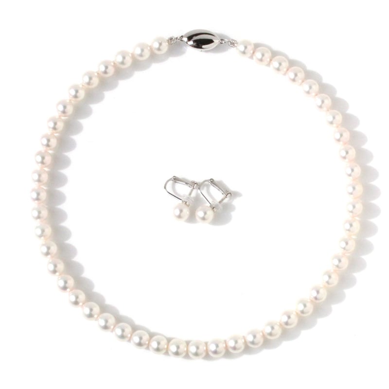 アコヤパールネックレス8〜8.5mm、イヤリングセット8mm | Littluz  