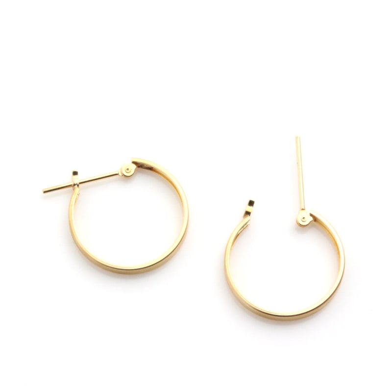 K18YG【S】18K フープピアス ヘアライン加工 艶消し やすり加工 中空 Cream dot. ピアス フープピアス 18kコーティング レディース 2