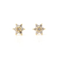 ダイヤモンドフラワーピアス k18