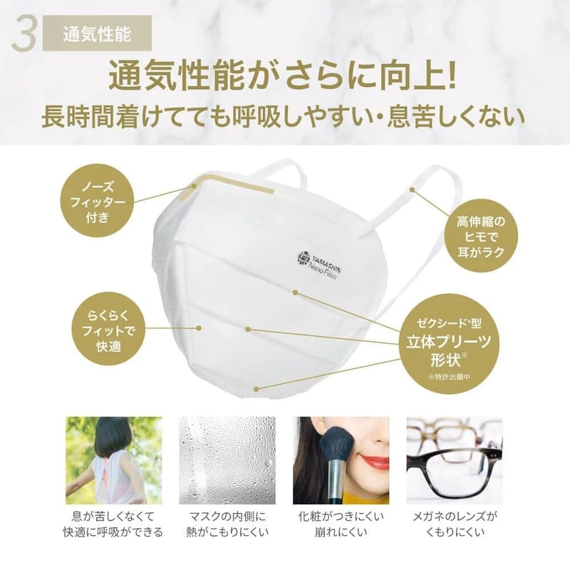 ヤマシン・フィルタマスク Zexeed Mサイズ 2枚入り 日本製 高機能 高