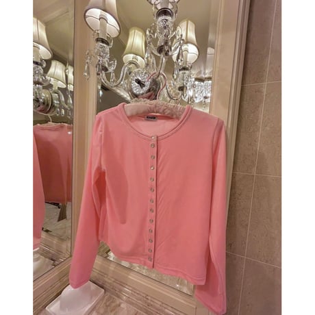 pink velour cardigan