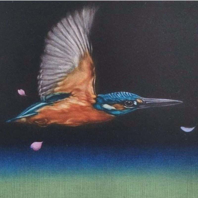 生田宏司 「翡翠飛翔」額装込 | 恵埜画廊STORE