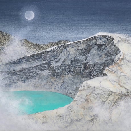 中井一誠、【吉野の春】、希少な額装用画集より、美品、新品額装付 中井一誠、【吉野の春】、希少な額装用画集より、美品、新品額装付
