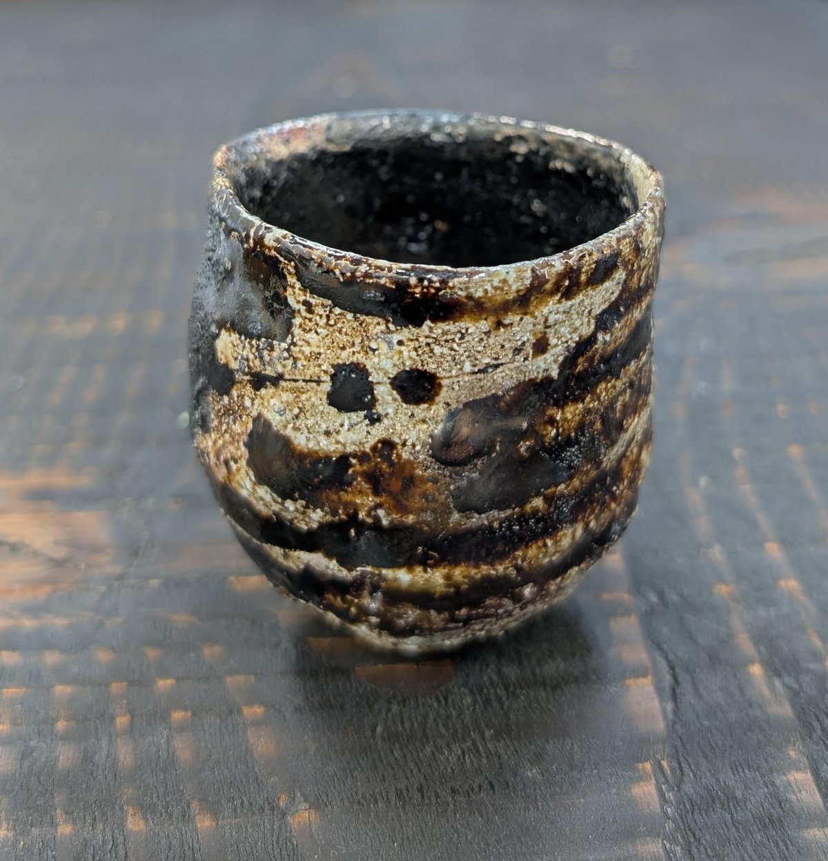 西端正作　丹波焼　ぐい呑　共箱　略歴付　共布　酒器 西端正作 丹波焼 ぐい呑 共箱 共布 略歴付 酒器