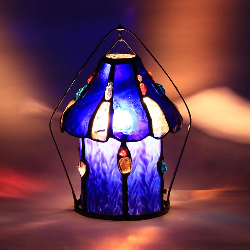 永井克明 ステンドグラスランプ 「サファイアブルー」 | 恵埜画廊STORE